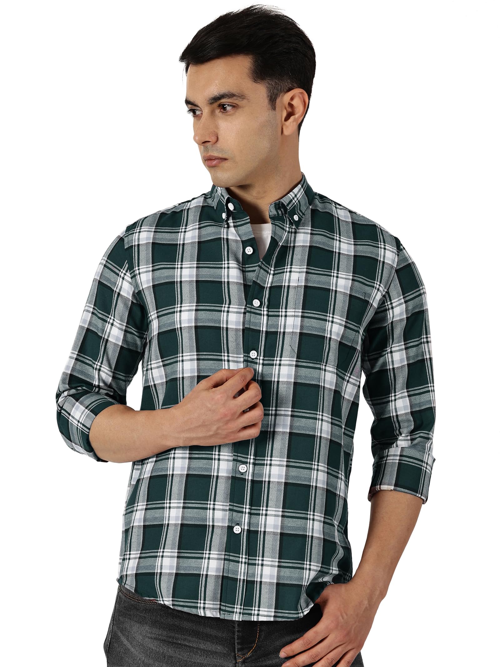 Men's Casual Full Sleeves Shirt | Button Down Regular Fit-image-29