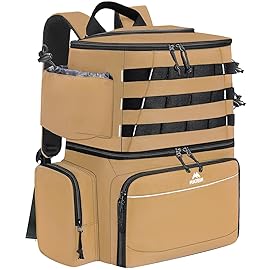 MATEIN Fishing Backpack, Water Resistant Fishing Tackle Box Bag with Rod Holders & Cooler, Gear Gifts for Men