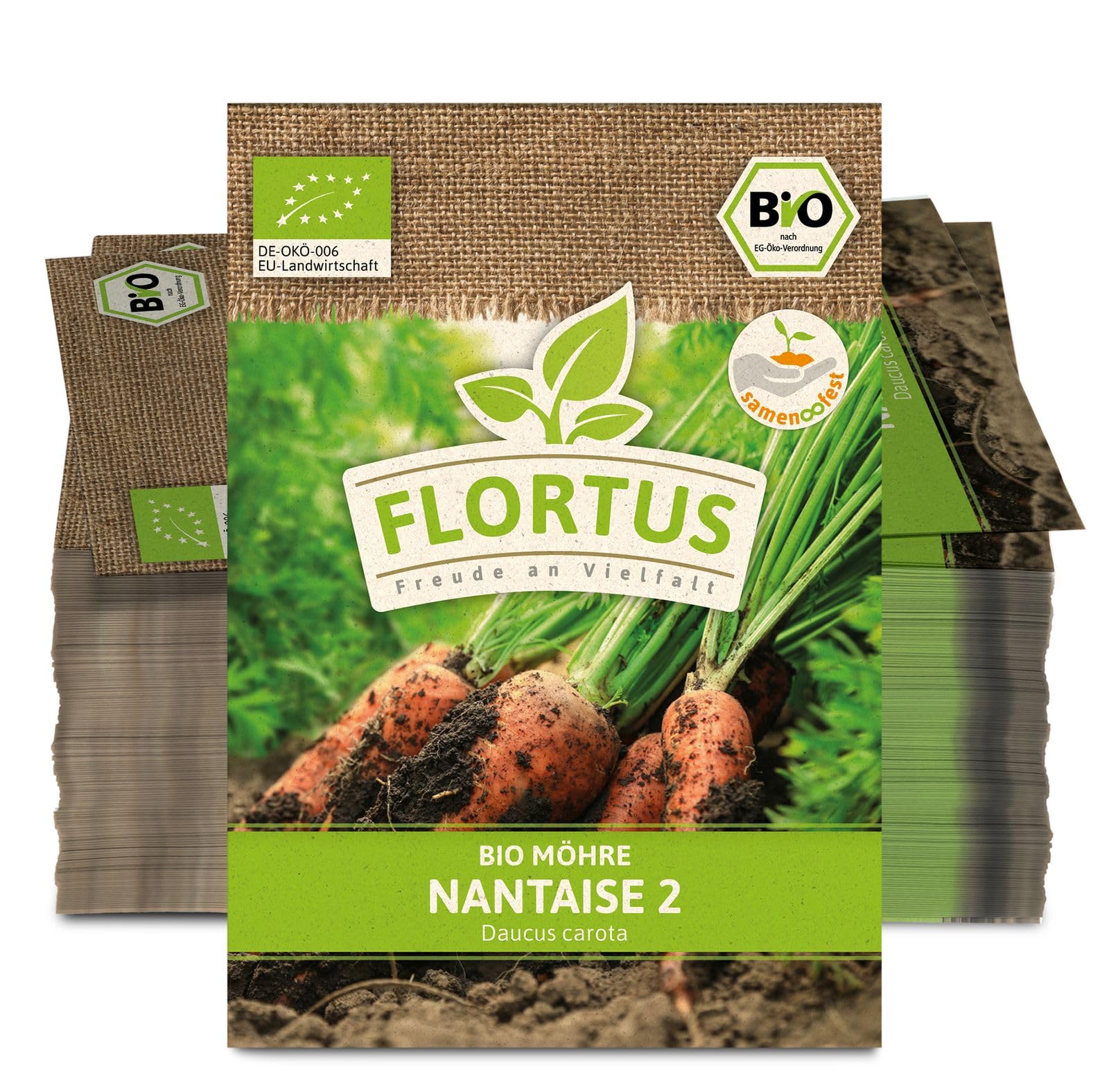 FLORTUS 2000-0499-100x Möhre Nantaise 2 (100 Stück) (BIO Möhrensamen)