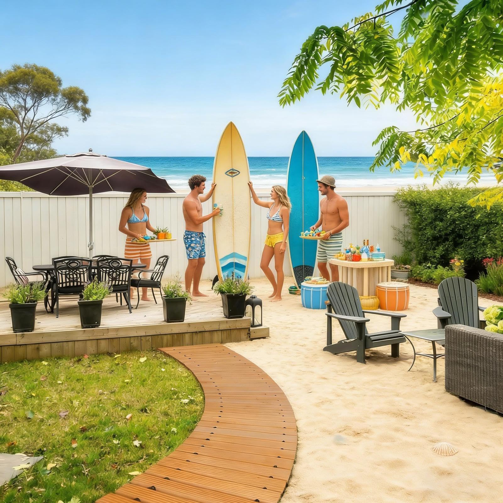Percorso Da Giardino In Legno Percorso Antiscivolo Facile Da Installare | Passerella Per Esterni In Legno Per Giardino Matrimonio Campeggio Piscina Casa Sulla Spiaggia Giardinieri