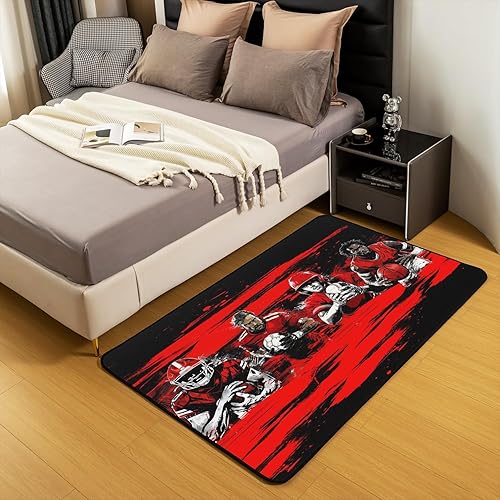 Miniatura 5 de jejeloiu Juego de fundas de edredón de baloncesto de 5 x 7 pulgadas, para sala de estar, sala de estar, juego de fútbol para interiores, tapete