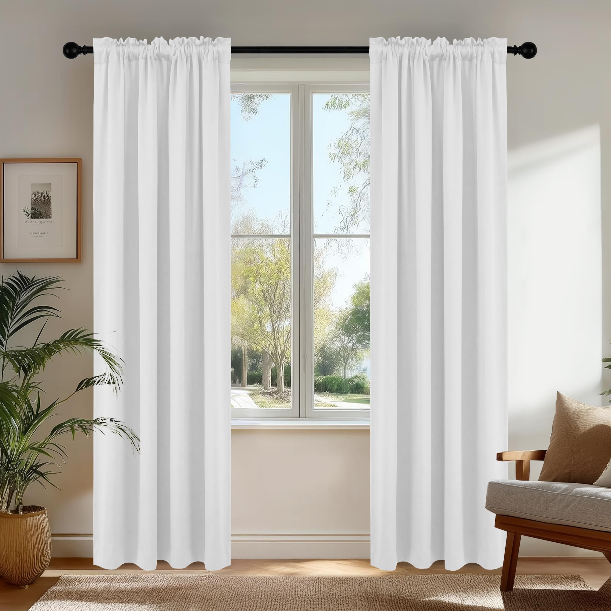 Deconovo Verdunkelungsvorhänge Blickdichte Gardinen mit Kräuselband Schlaufen Vorhang 3-in-1 Thermo Vorhänge gegen Hitze Curtains für Wohnzimmer Schlafzimmer, H240 x B55 cm, Silber Grau, 2er Set
