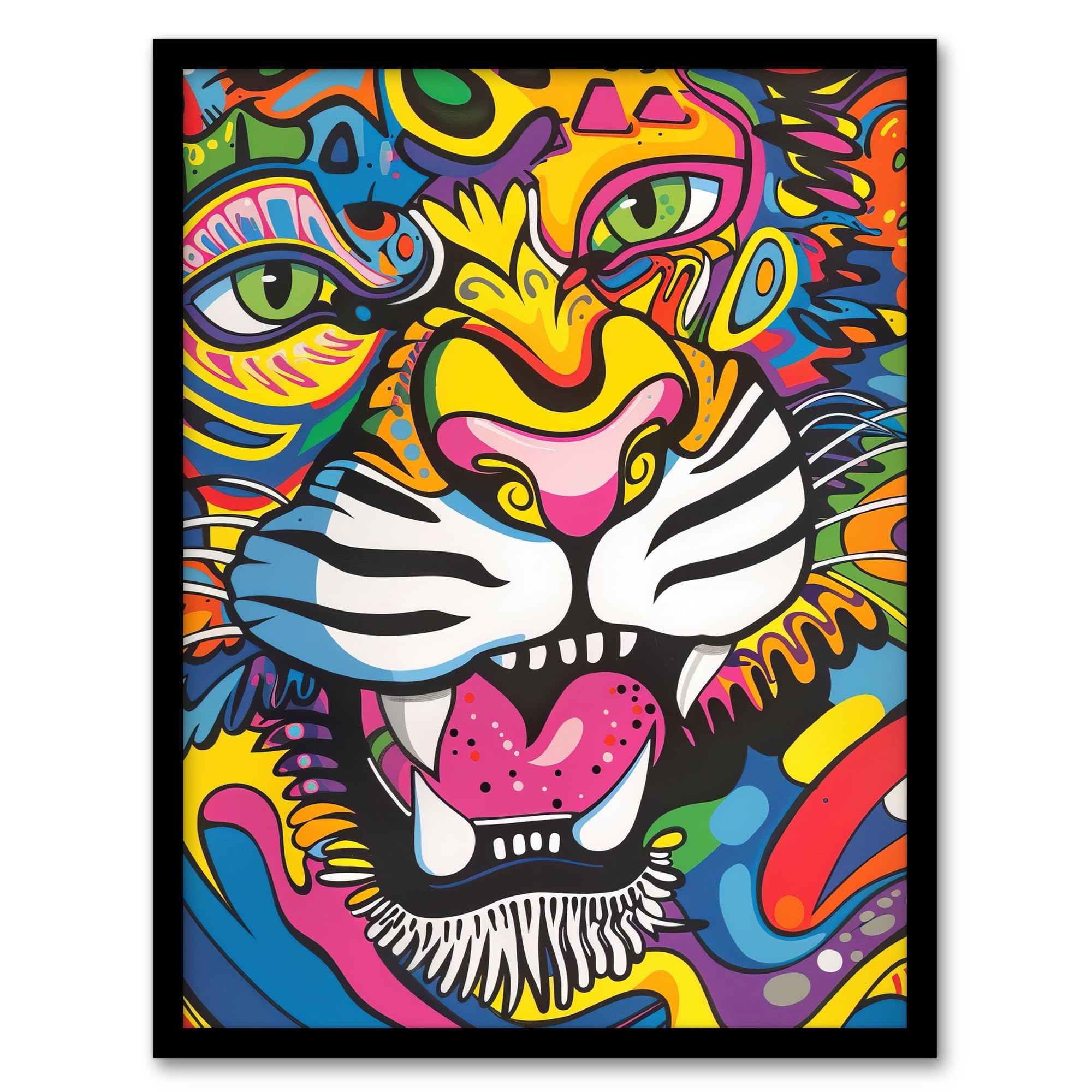 Artery8 - Framed Print - A4 - Colourful Tiger