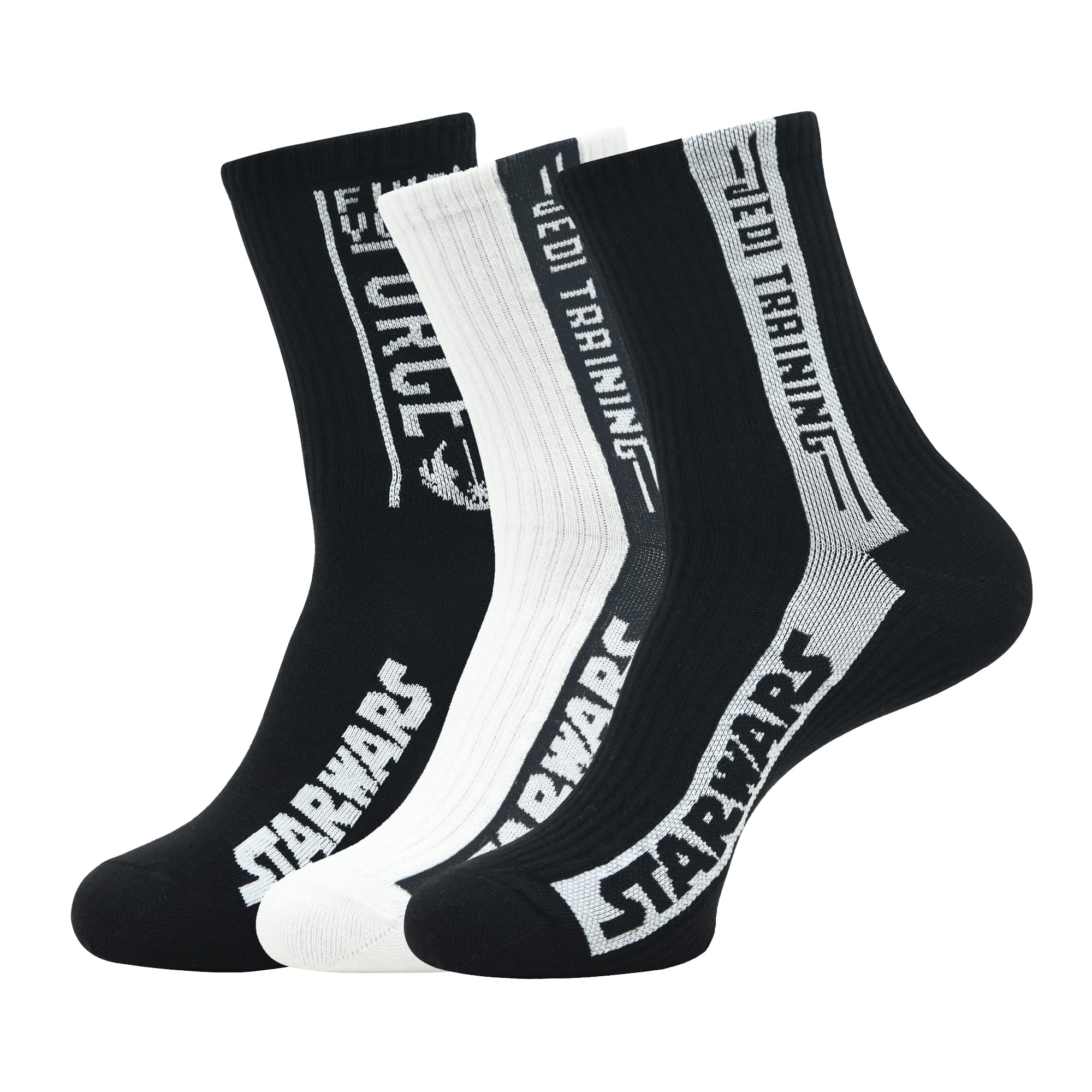 Sponsored Ad - SocksXpress STAR WARS Men's Cotton and Spandex High Ankle Socks– Pack of 3 (Black,White) | Jedi Training and Find Your Force (Free Size)