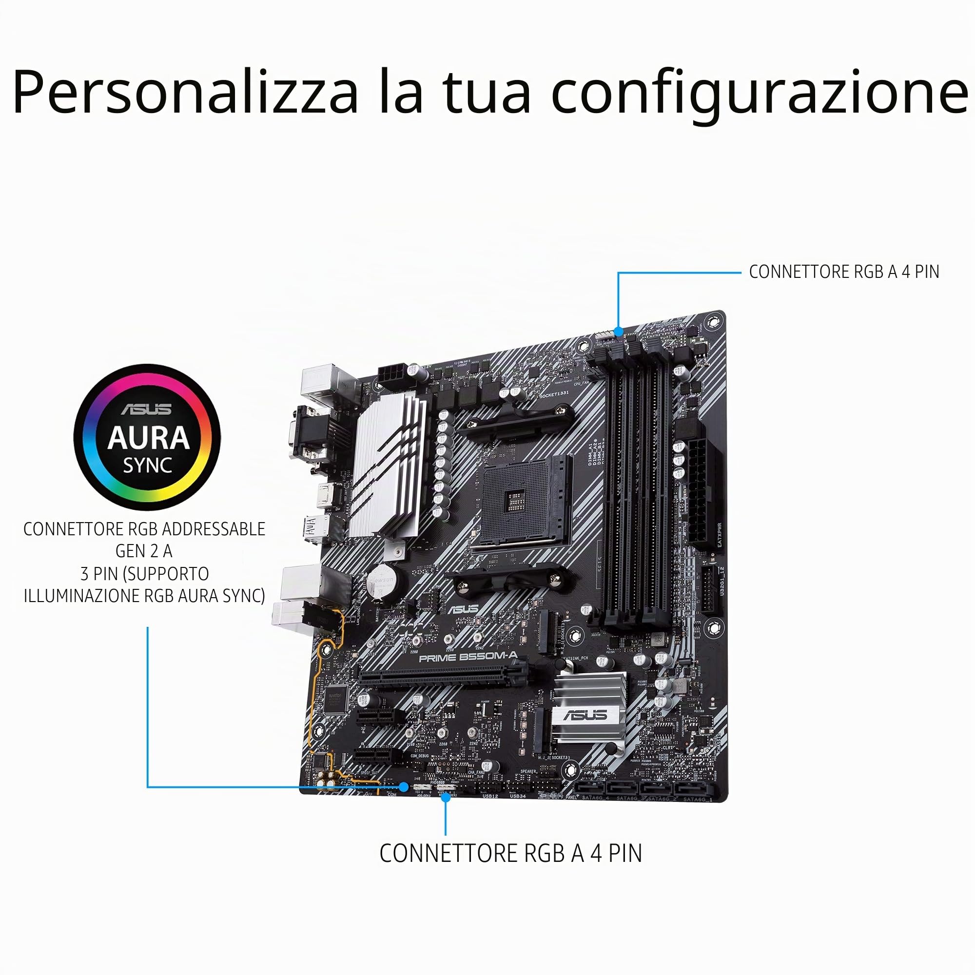 ASUS Prime B550M-A Presa AM4 Micro ATX AMD B550 Prime B550M-A, AMD, Presa AM4, AMD Ryzen, DDR4-SDRAM, DIMM, 2133,2400,2666,2800,3000,3200,3333,3466,3600,3733,3866,4000,4133,4266,4400,4600 MHz