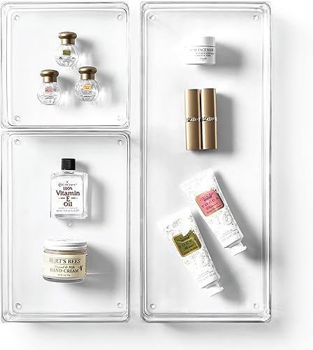 BINO Juego de contenedores organizadores de cajones de 3 piezas  THE MODULAR  Almacenamiento multiusos  Duradero  Sin BPA  Organizador de cajones de