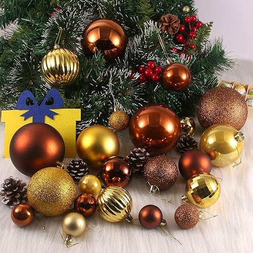 Vista 590 de 18 esferas medianas decorativas navideñas para árbol de Navidad, inastillables, para colgar, color púrpura, 2.5 pulgadas, paquete de 18