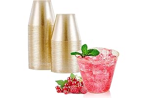 JOLLY CHEF Disposable Gold Party Cups: Sparkle Your Festivities