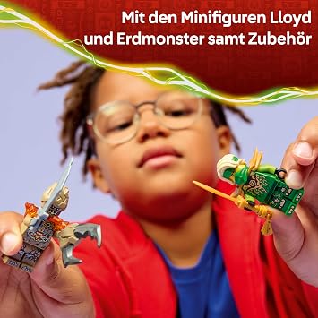 LEGO NINJAGO Lloyd vs. Earth Monster Spinner - Ninja Toy with Launcher Battle Spinner and 2 Mini Figures for Boys and Girls - Gift for Children from 6 Years - 71850