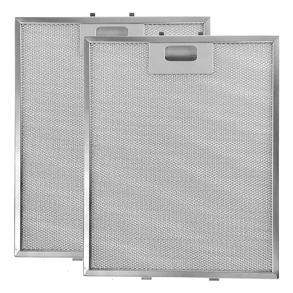 Klhytgfa 2Pcs Cooker Hood Filters Metal Mesh Extractor Vent Filter 32 X 26 Cm Kitchen Hood Oil Filter Range Hood Grease Anti Oil Cotton