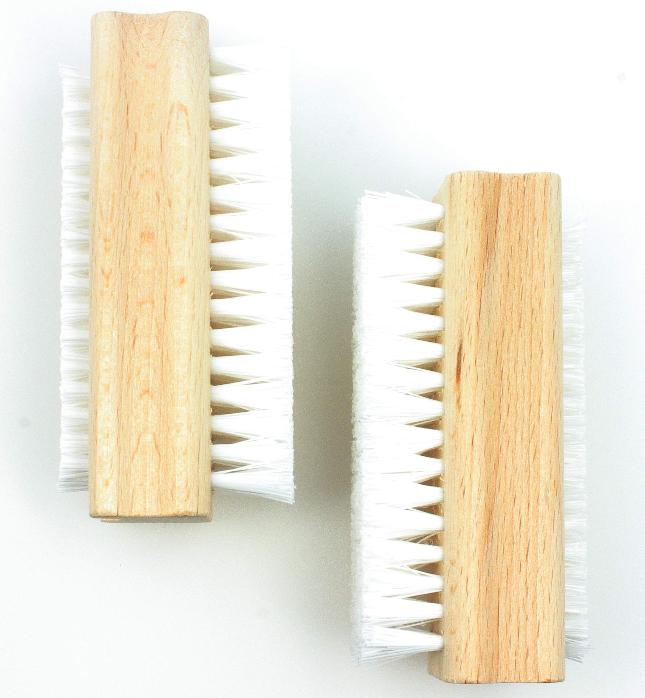 Holz Nagelbürste 2er Set Aus Buchenholz - Doppelseitige Hand- & Nagelbürste Für Bad, Küche, Werkstatt