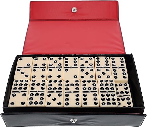 WE Games Double Nine Dominoes - Azulejos de marfil, tamaño grueso