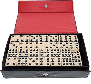 WE Games Double Nine Dominoes - Ivory Tiles, Thick Size