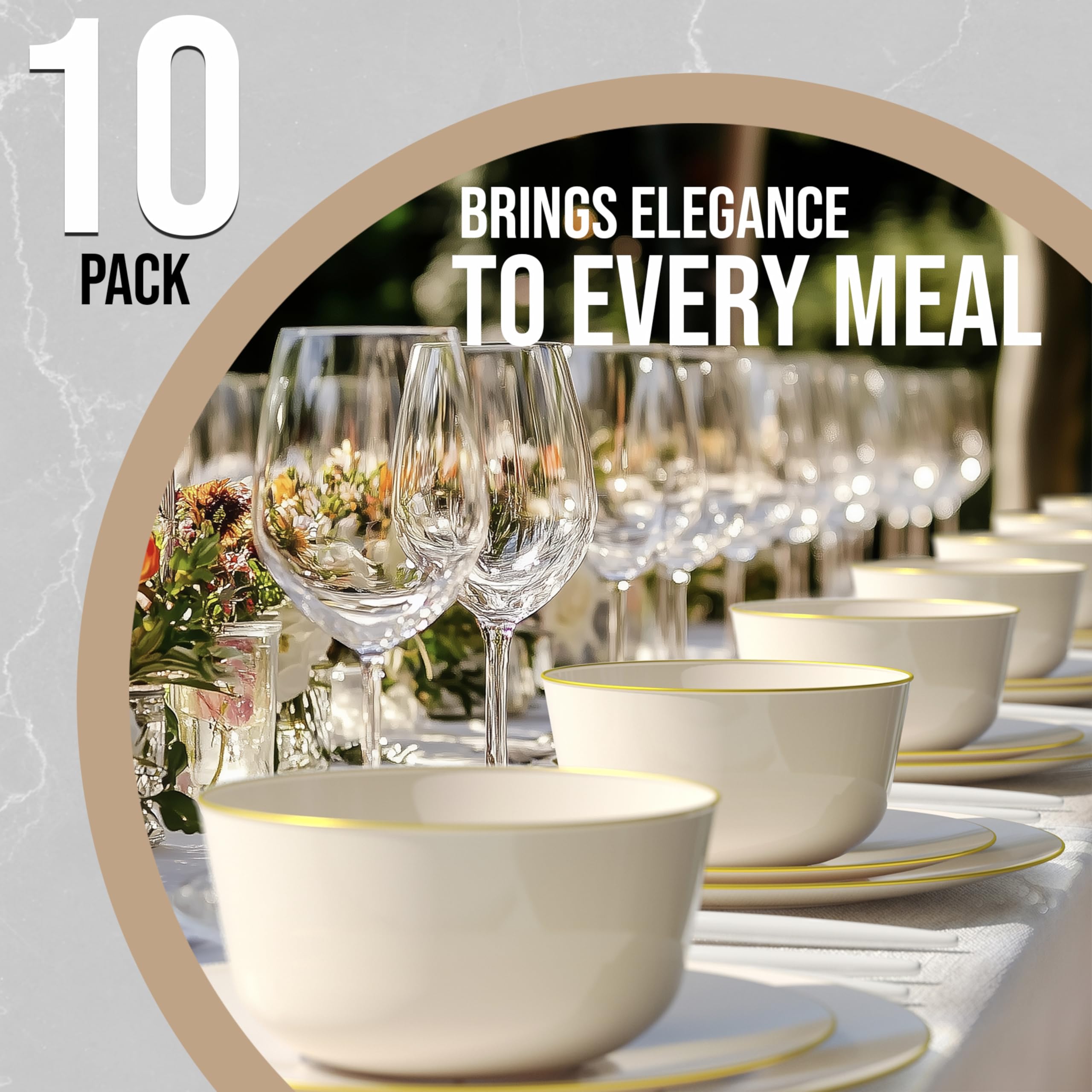 Trendables 24oz Disposable Bowls - Elegant Serving -2