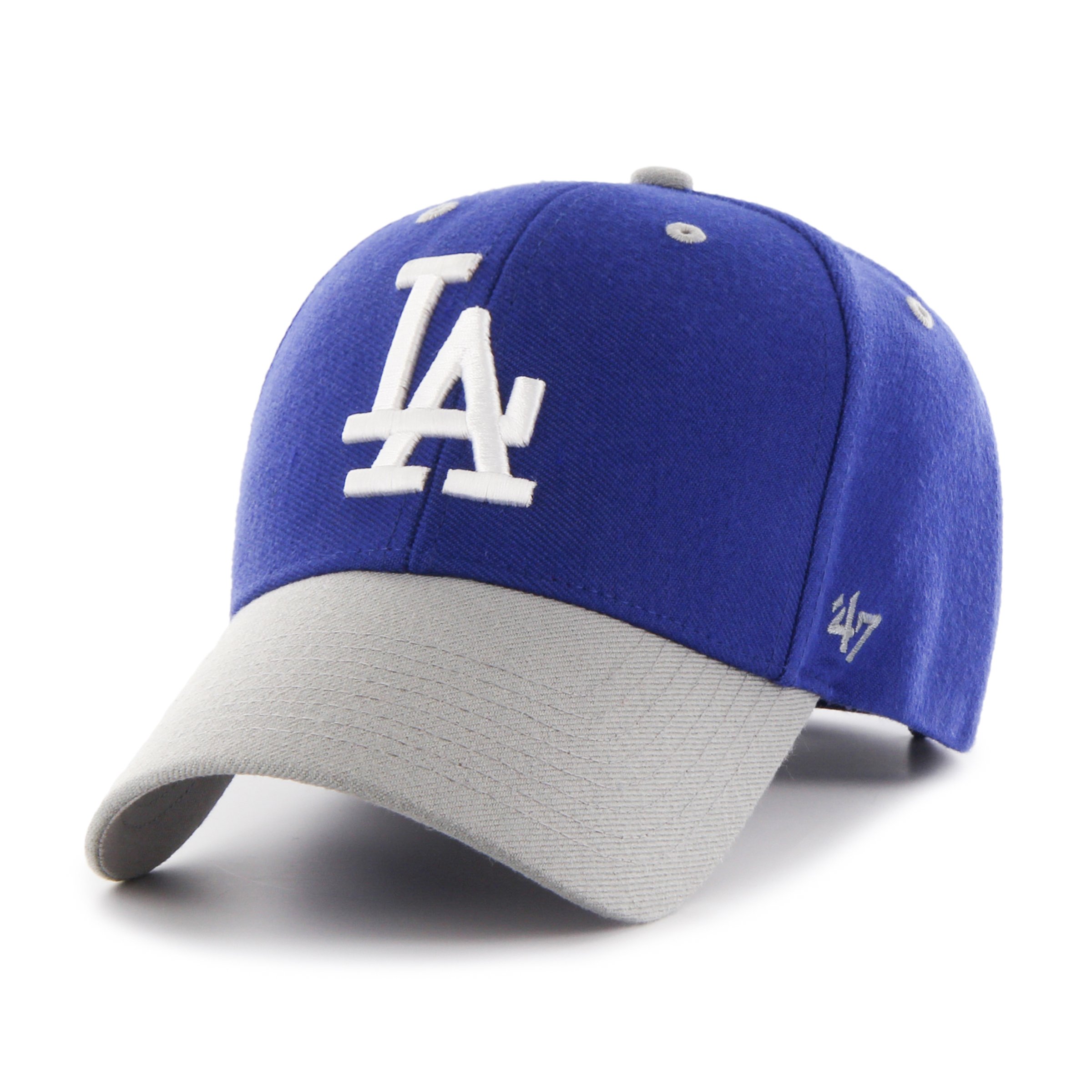 '47 MLB Los Angeles Dodgers Audible Two Tone MVP Hat, One Size, Royal
