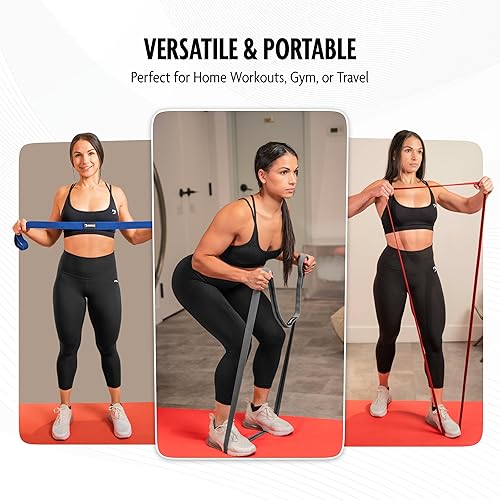 Miniatura 6 de DMoose - Bandas de resistencia de tela para entrenamiento, bandas largas de entrenamiento, dominadas, tela gruesa, banda de resistencia larga,