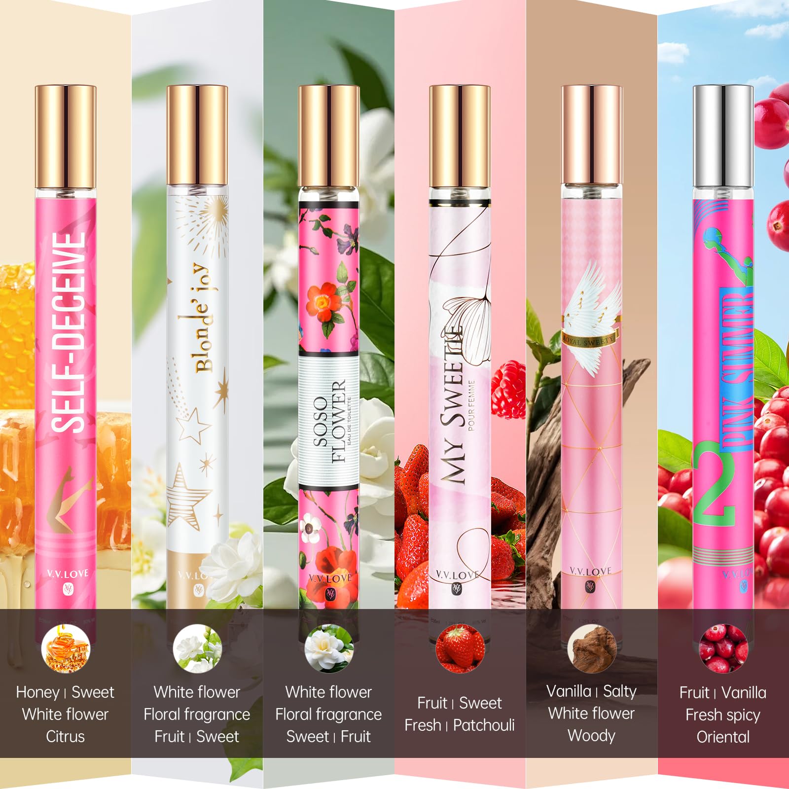 Set regalo profumo donna premium- 6 x 35 ml Eau de parfum, profumo portatile per donna, olio profumato, fragranza a lunga durata che sottolinea il tuo fascino