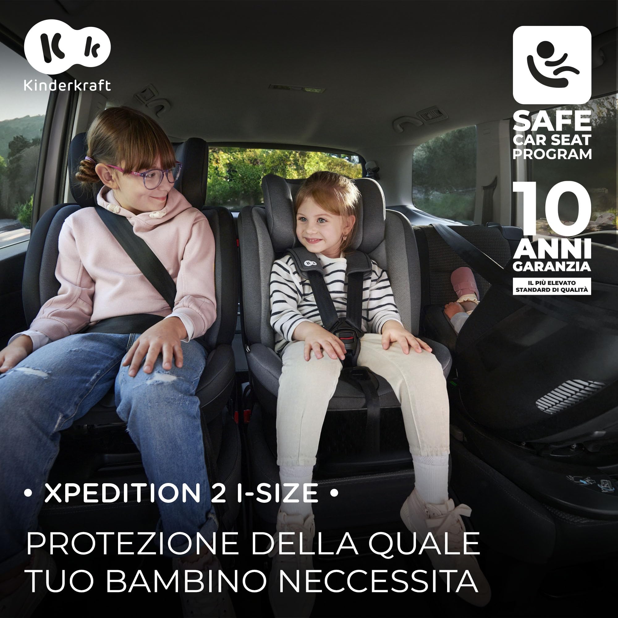 Kinderkraft XPEDITION2 I-SIZE 40-150 cm, Seggiolino auto 0-36 kg, Seggiolino 360 girevole, con Isofix Base, Reclinabile Posizione sdraiata, Poggiatesta regolabile, Gruppo 0 1 2 3, Blu