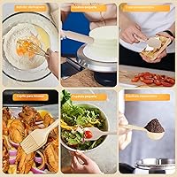 Vista 6 de Juego de tazones para mezclar con tapas herméticas, juego de 20 utensilios de cocina, 6 cuencos de acero inoxidable, 3 accesorios para rallar, parte