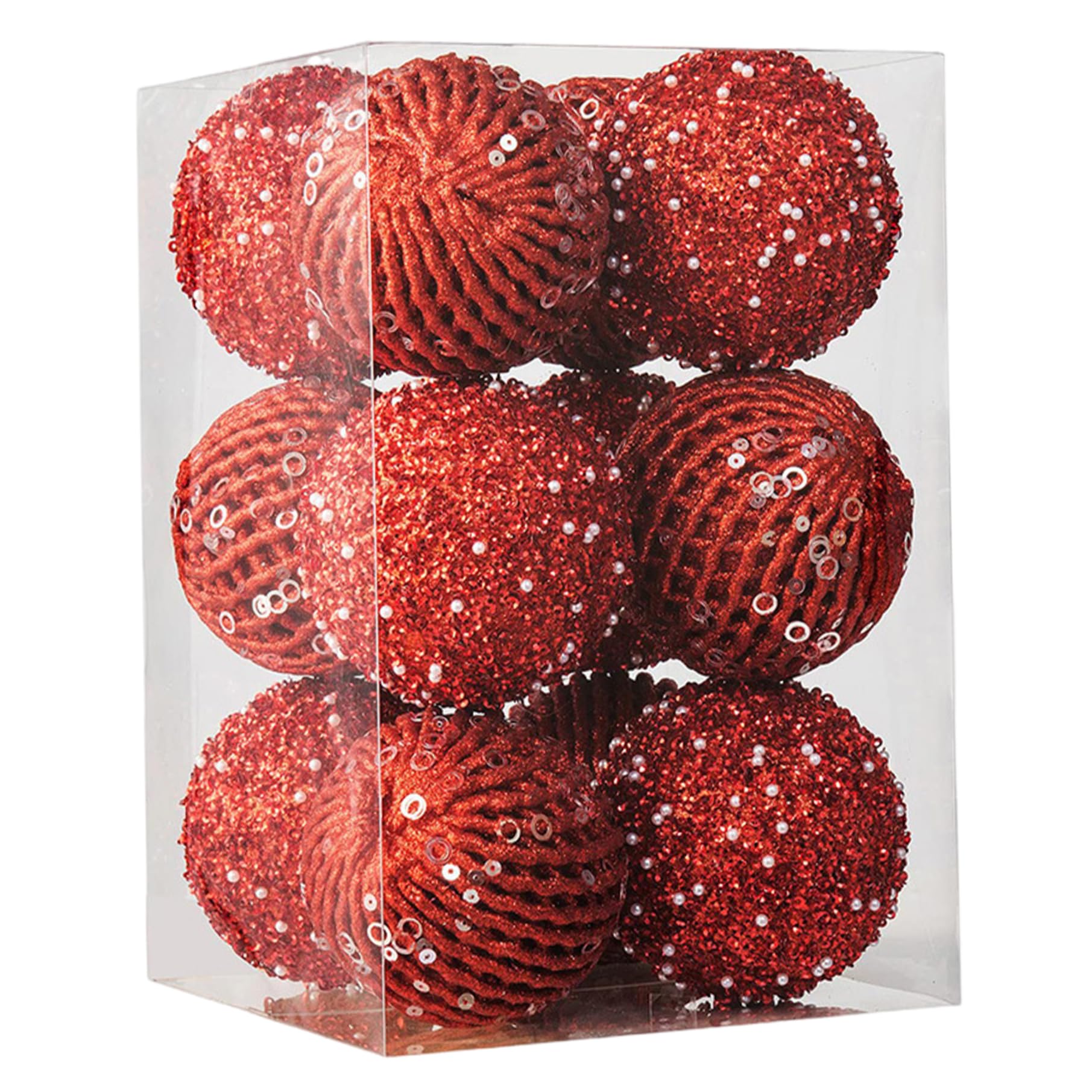Décoration de Noël rouge en mousse pour habiller le sapin en famille