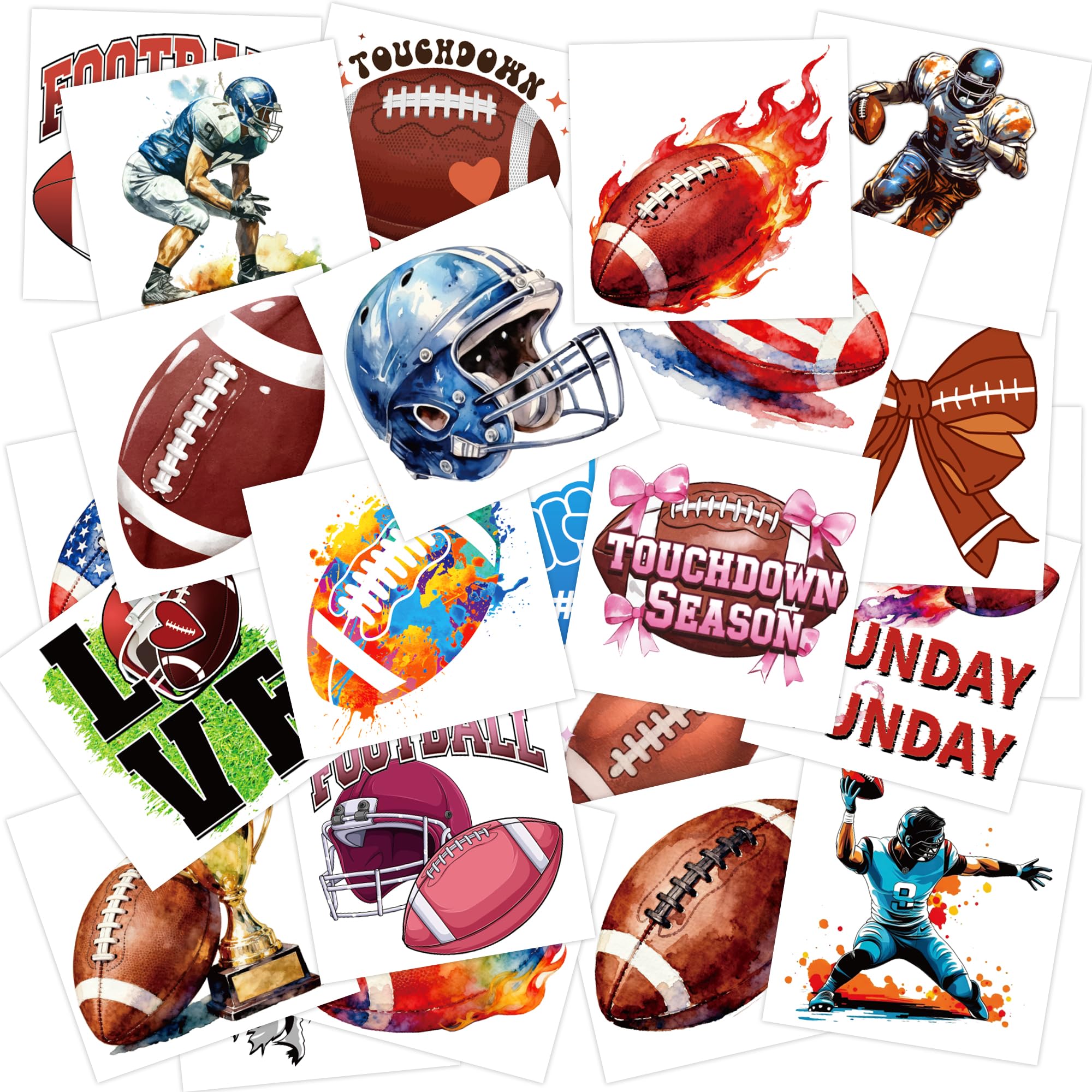 View 1 of 108PCS Football Temporary Tattoos for Kids Football Birthday Party Favors