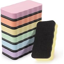 Tamaki Magnetic Whiteboard Eraser, Dry Eraser Erasers, Dry Erasers for Kids Classroom, 6 Colors 6 Pack, Pastel Wavy