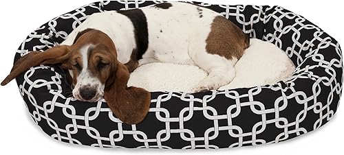 Miniatura 24 de Majestic Pet Cama calmante para perros de 40 pulgadas Links Sherpa lavable, acogedora cama redonda suave para perros con columna vertebral para