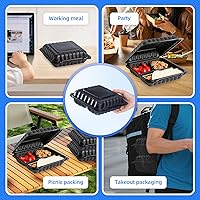 Vista 6 de YANGRUI Recipientes Desechables de 7.8" 30 oz Paquete de 65 - Envuelto en Plástico Retráctil Contenedor de Alimentos de Plástico PP Relleno