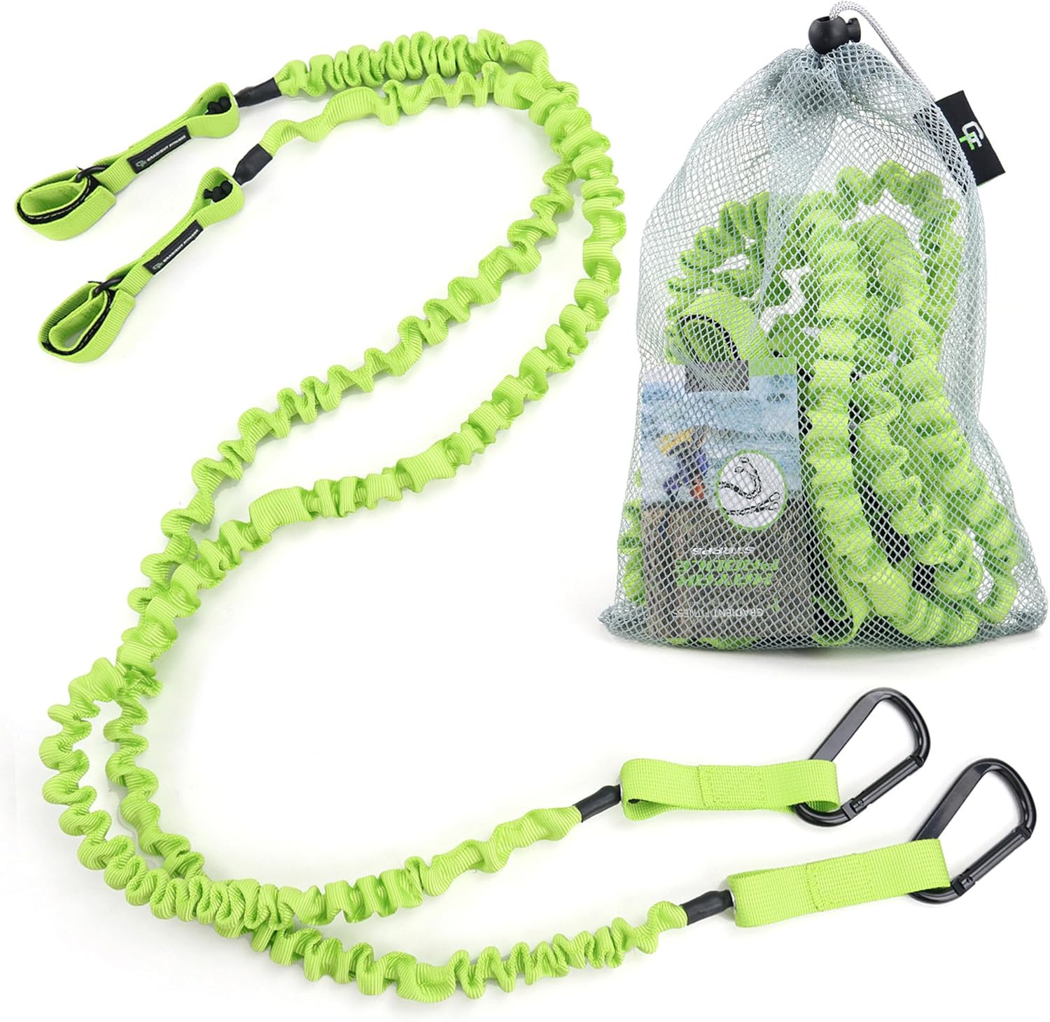 Gradient Fitness 2 Pack Kayak Paddle Leash, 5-8 Feet Stretchable Paddle Strap with Carabiner Secure Leash Lanyard Rope for SUP Kayak Canoe Paddle Fishing Pole Rod