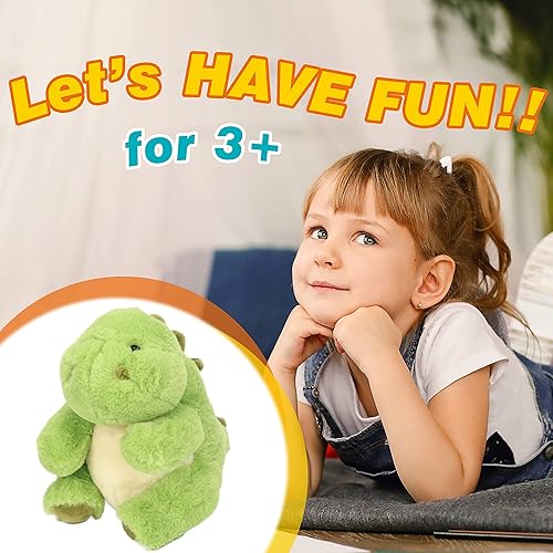 Miniatura 3 de Easfan Lindo juguete de peluche de dinosaurio para cumpleaños de niños y niñas verde 10 pulgadas