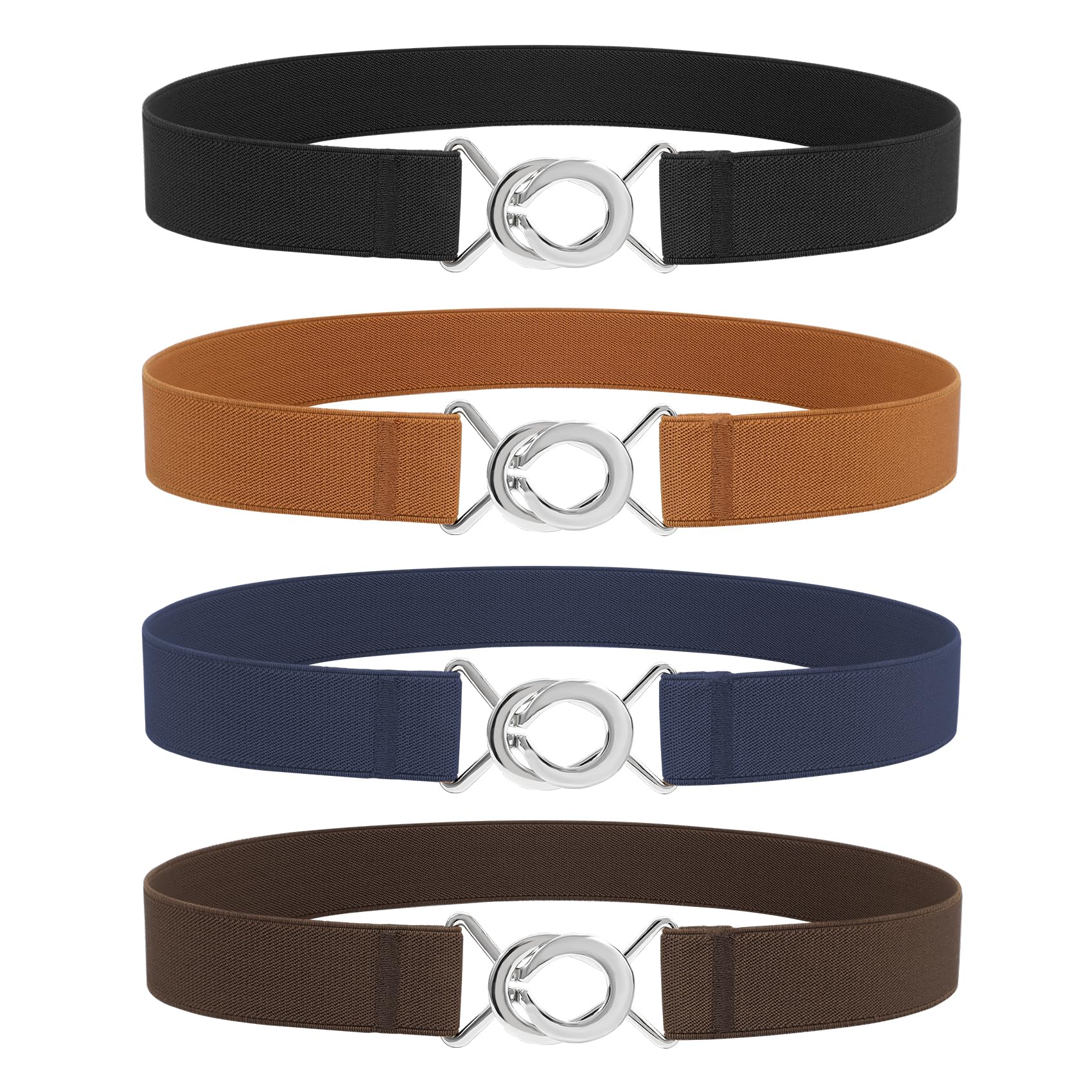 WERFORU Women Skinny Elastic Waist Belt Stretchy Thin Belt for Dress Jeans