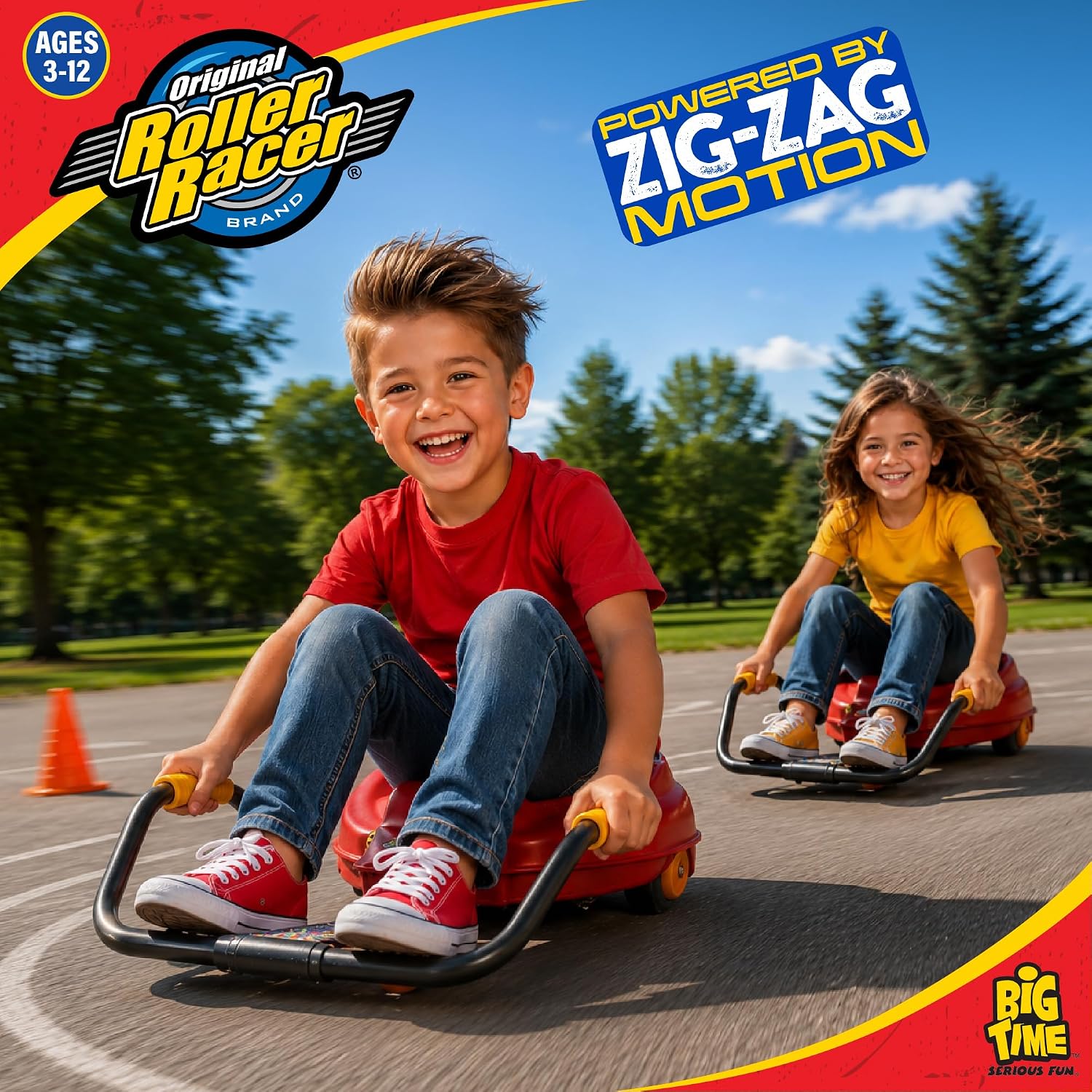 Deluxe Roller Racer; Our Best Sit-Skate Scooter ~ an Ingenious Innovation; Race and Roll, Zig and Zag, Twist and Turn Indoors and Out Without Batteries or Pedals (Blue) image 4