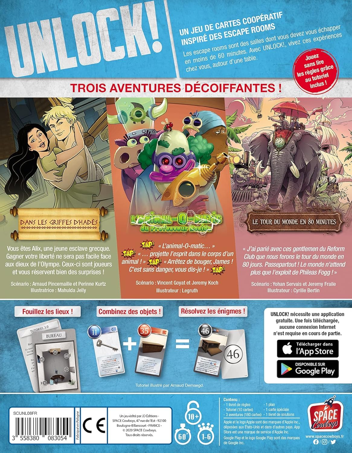 Asmodee - Unlock! Mythic Adventures - Jeu Escape Game Adultes et Enfants dès 10 Ans - Jeu d'Ambiance - Jeu de Cartes avec Application Gratuite - 1 à 6 Joueurs - en Français- Space Cowboys