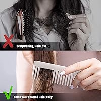 Vista 69 de Patelai Wide Tooth Comb Large Hair Detangling Comb for Curly, Wet Dry Hair, No Handle Detangler Accessories(White, Cyan)