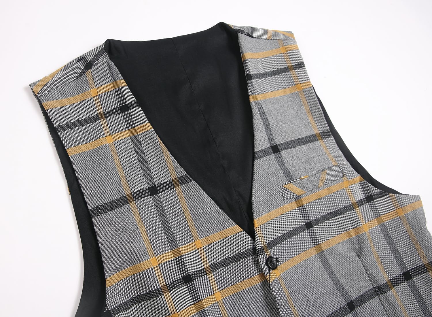 NOVOCCT Men's Slim Fit Suit Vest for Business & Casual, Lightweight and Elastic for Office,Special Occasions Plaid Suit Vest