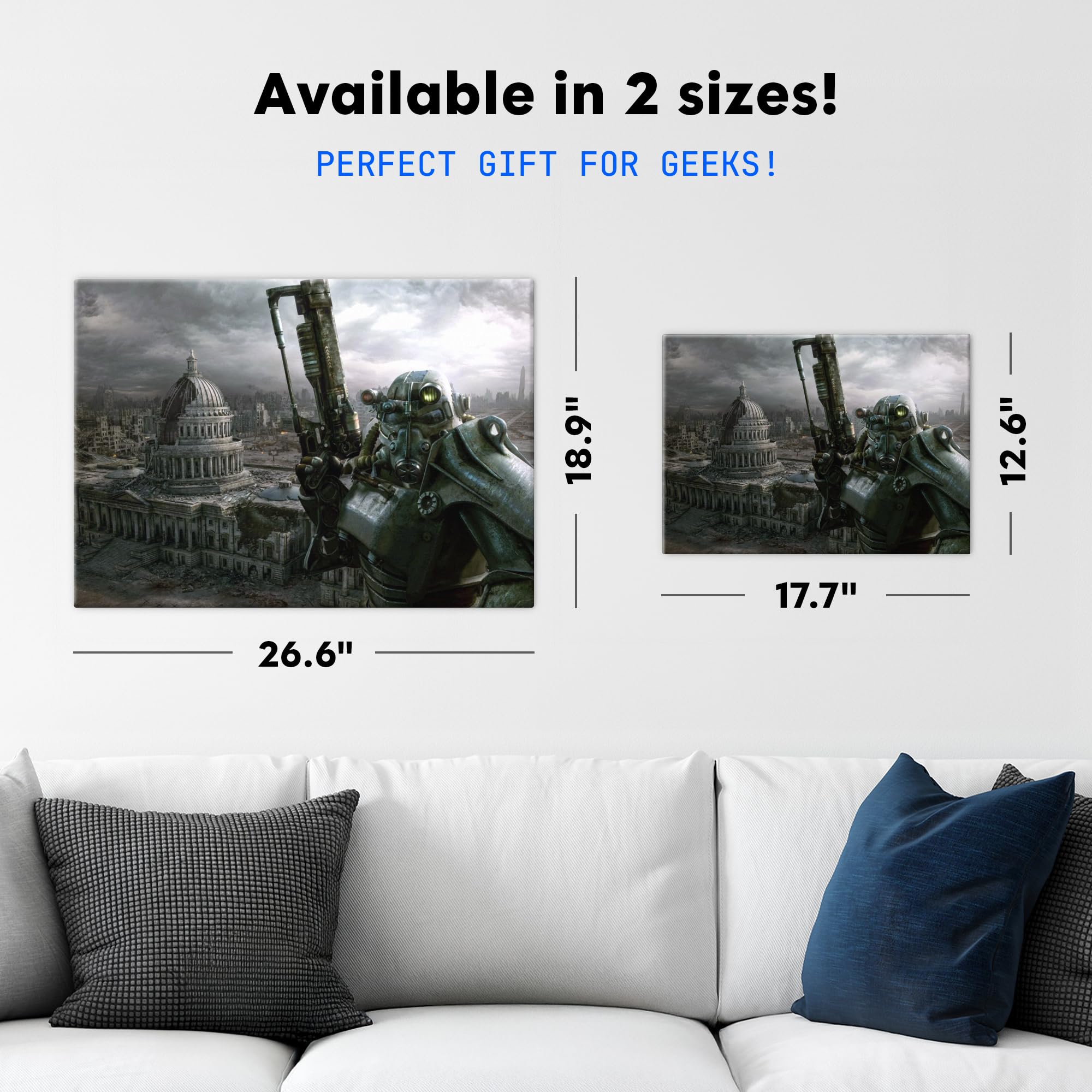 Displate - Póster de Metal - Montado con Imán - Fallout - Mech Suit Horizontal