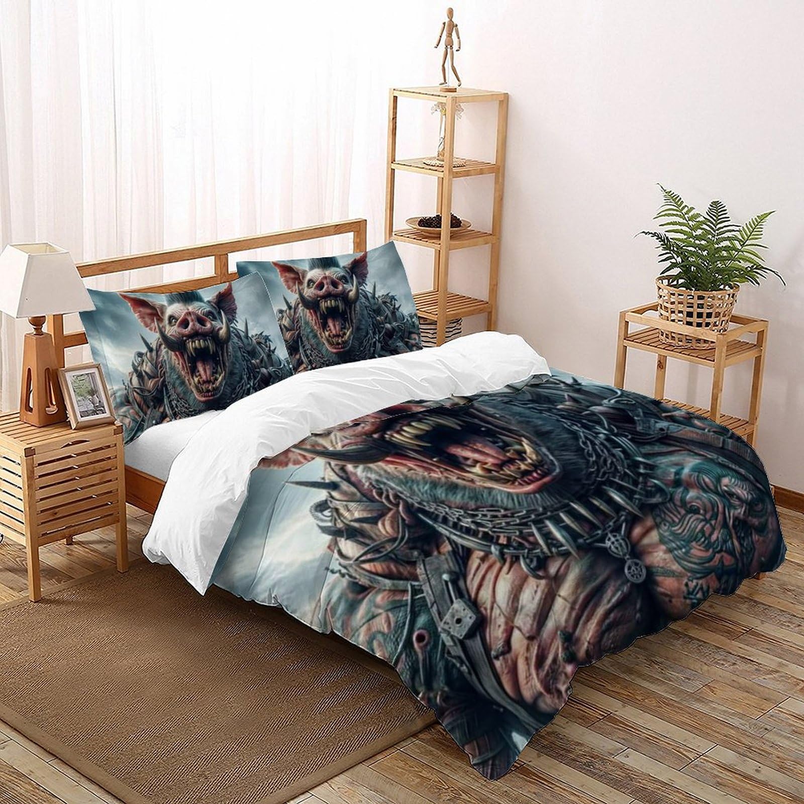 Housse de couette sanglier 3D anti-acariens pour lit enfant et adulte