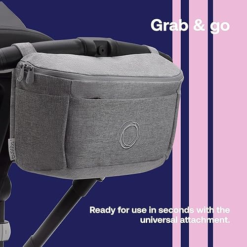 Miniatura 5 de Bugaboo Organizador - Bolsa de pañales multibolsillo de tamaño compacto - Universal compatible con cualquier cochecito - Se fija al manillar - Negro
