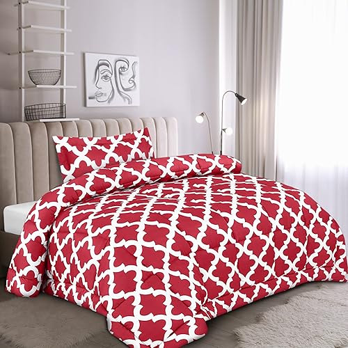 Miniatura 7 de Utopia Bedding - Juego de edredón individual (rojo) con 1 funda de almohada - Juegos de edredón de cama - Edredón de plumón alternativo - Suave y