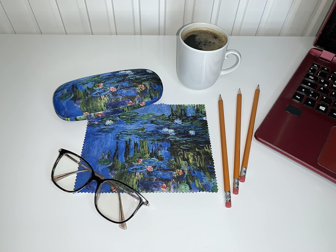 Portaocchiali Da Regalo Con Stampa Ninfee Di Monet - Astuccio Rigido In Microfibra Con Panno Pulizia - Foto 11