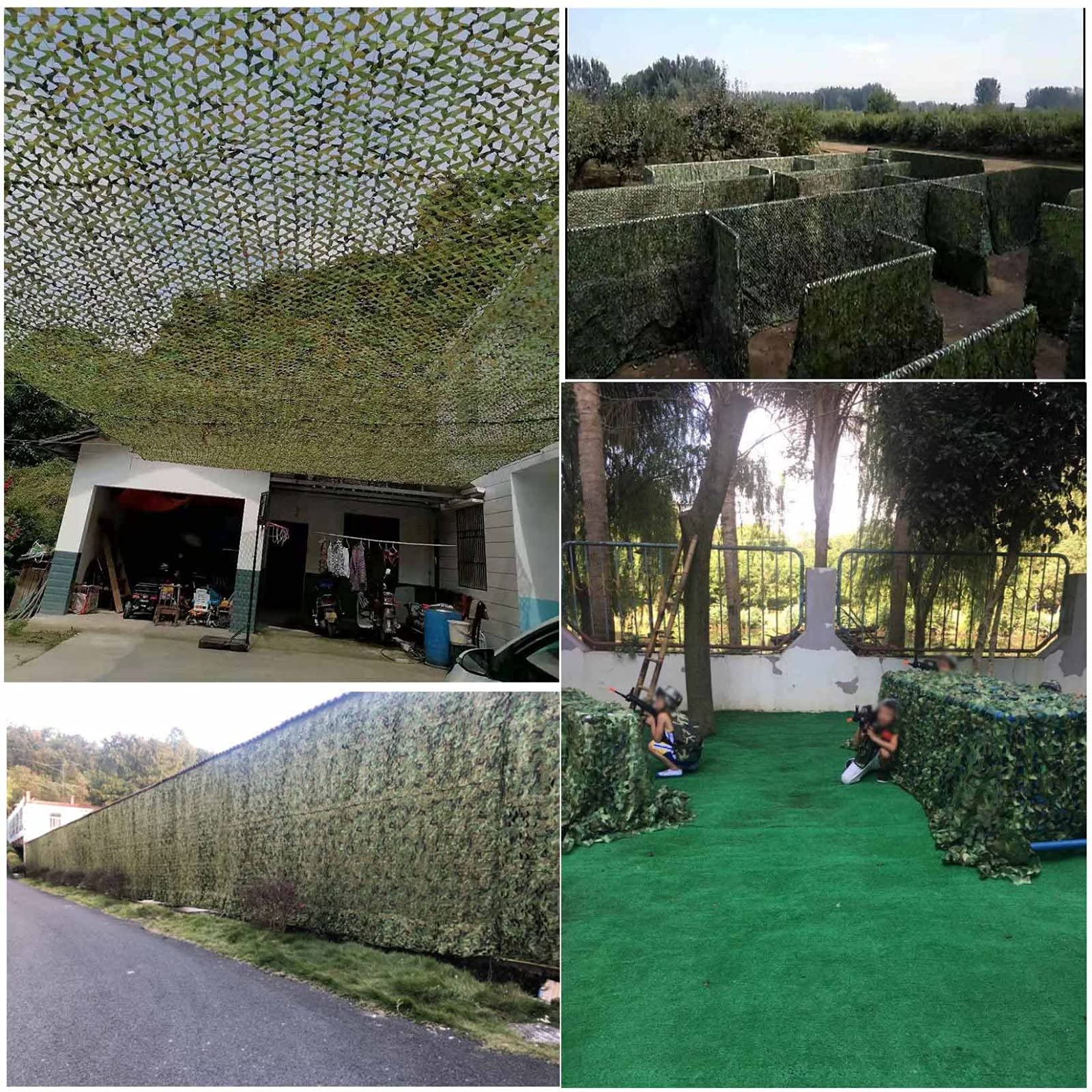 Siatka maskująca, zielona, wojskowa siatka maskująca, na kemping, siatka chroniąca przed słońcem, dekoracja samochodu, cień, 8 x 8 m
