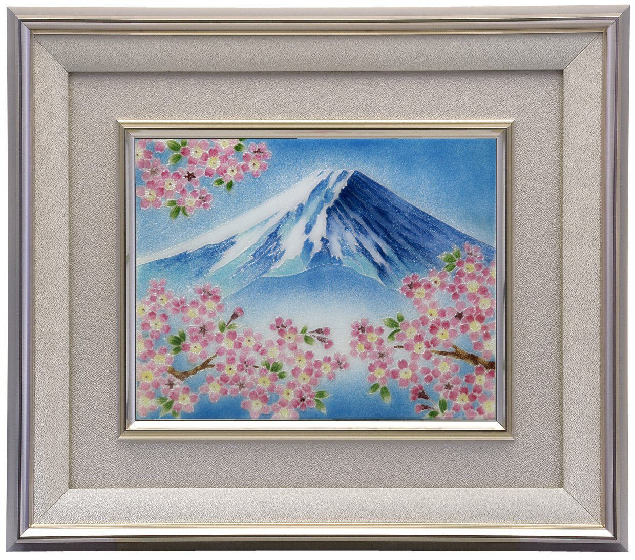 七宝焼 額 2号富士桜 114-02 七宝焼 額 2号富士桜 114-02