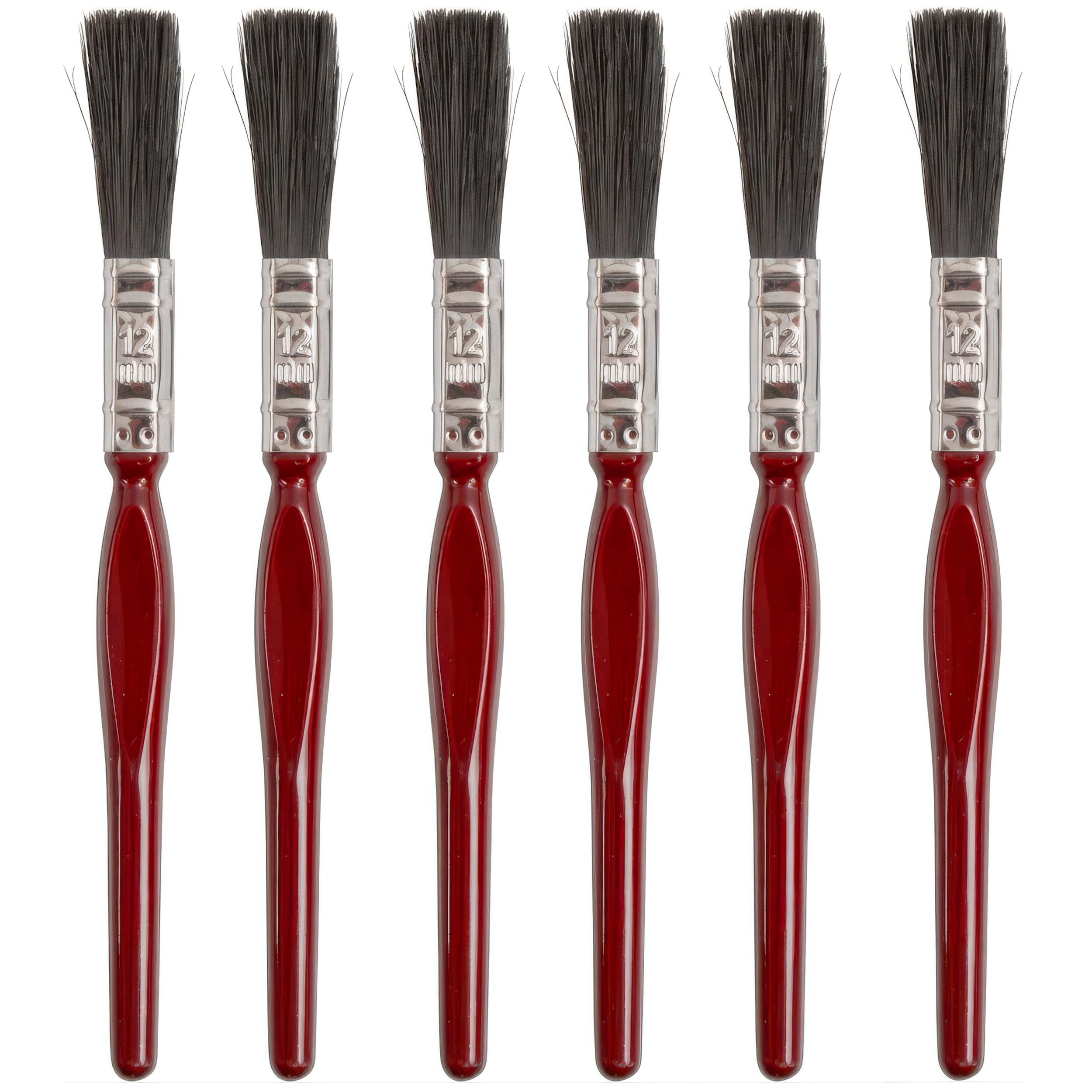 6 x Half Inch Paint Brushes 0.5" | 12mm Small Paint Brushes