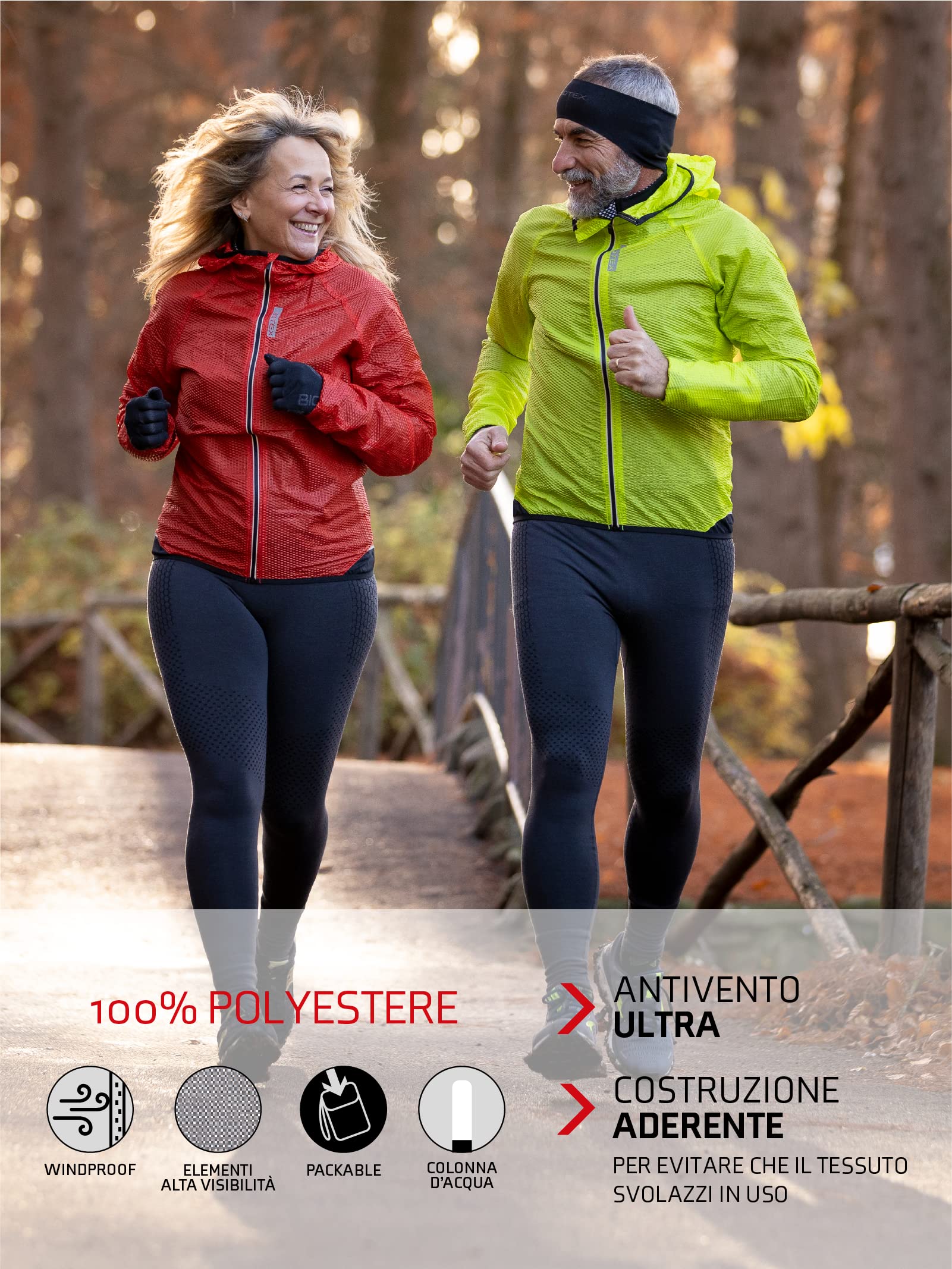 BIOTEX Mantellina Windjacket 3D BOLLE Unisex, Anti-vento e Ultra-Leggera, per Ciclismo e Running