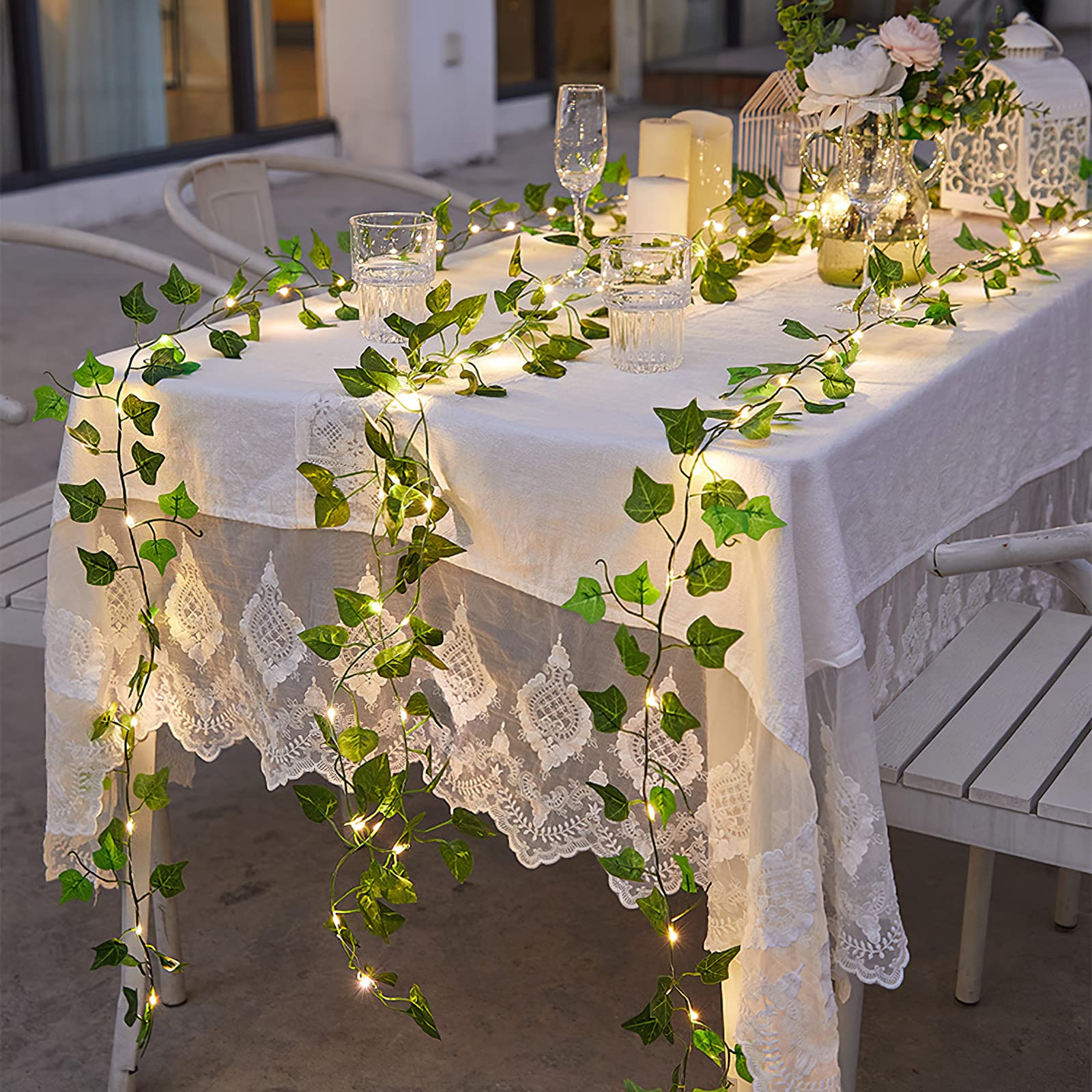 Luce solare per patio 7m 16 lampadine 8 modalà Fata luce Lampada esterna impermeabile per recinzione da giardino Balcone Festa Decorazioni natalizie  39