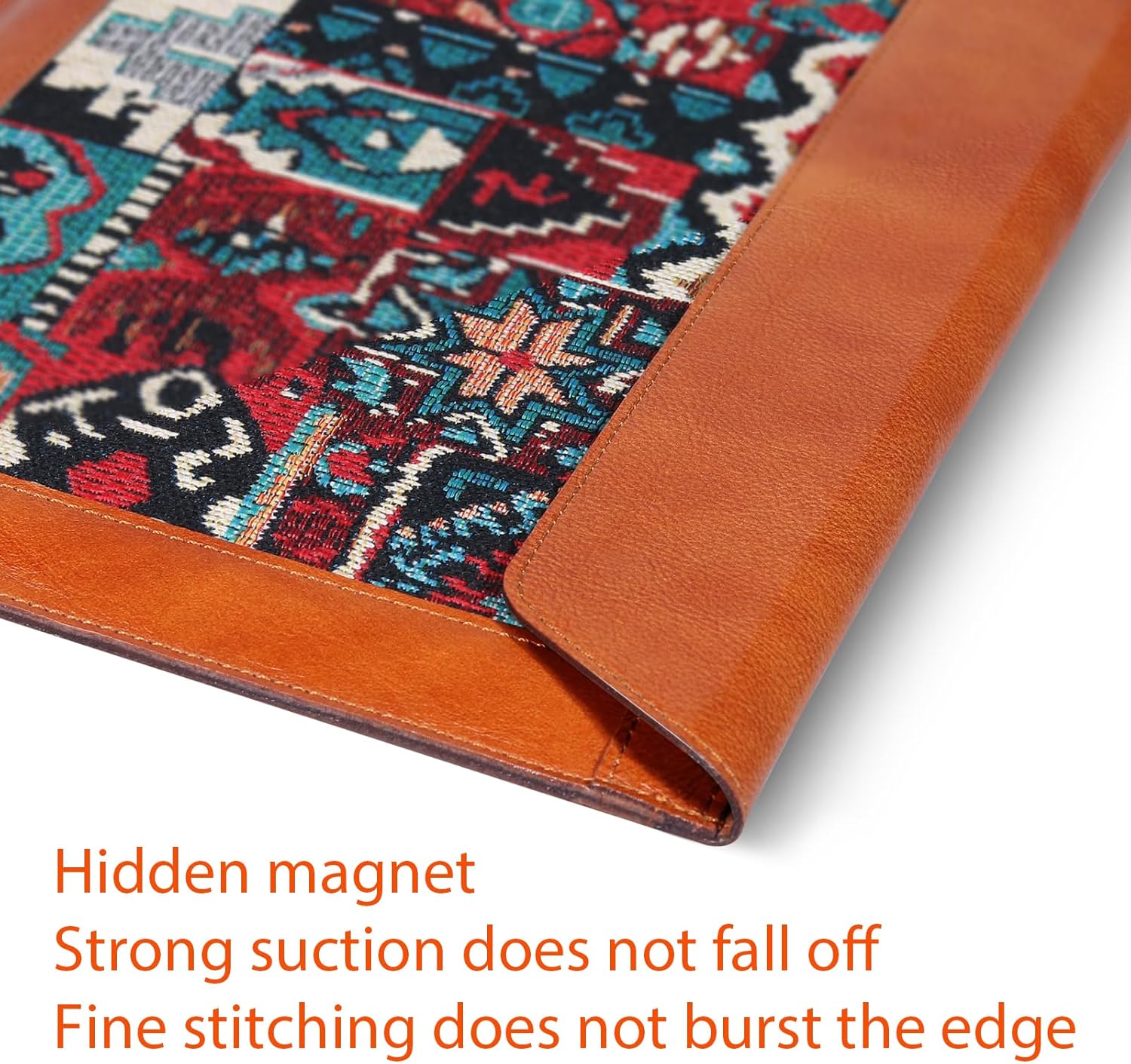 Genuine Leather Laptop Sleeve Compatible with MacBook 16 M4 M3 M2 M1 Pro/Max & MacBook Air 15 M4 M3 M2, 15" - 16" Laptops Protective Cover with Magnetic Closure,Brown-Buckle - Image 7