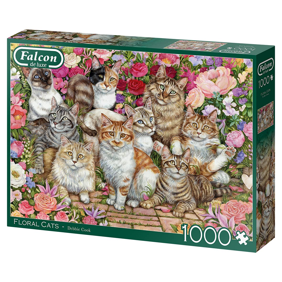 Amazon.com: Jumbo 11246 Falcon de Luxe-Floral Cats 1000 Piece