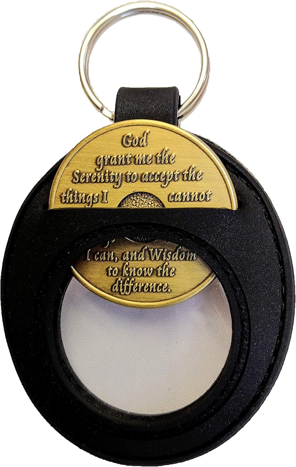 Set of Bronze AA Coins and Keychain Holder | Sobriety Chips for Month 1-11, 1 Year, 24-Hour | Sober Recovery Gift of AA Medallions with Serenity Prayer | Alcoholics Anonymous, Celebrate Recovery, NA