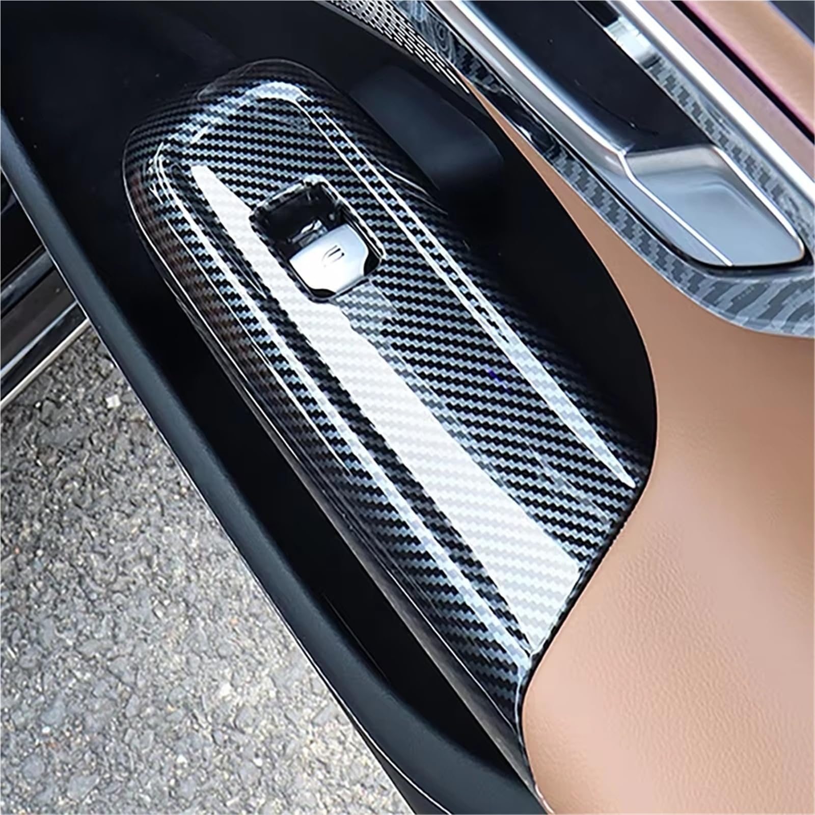 Cambio Pannello Telaio Copertura Pannell Per Benz Per Classe E Per W214 2024 Pannello Copertura Pulsante Sollevamento Vetro Finestrino Bracciolo Della Portiera Motivo Auto(Black LHD)