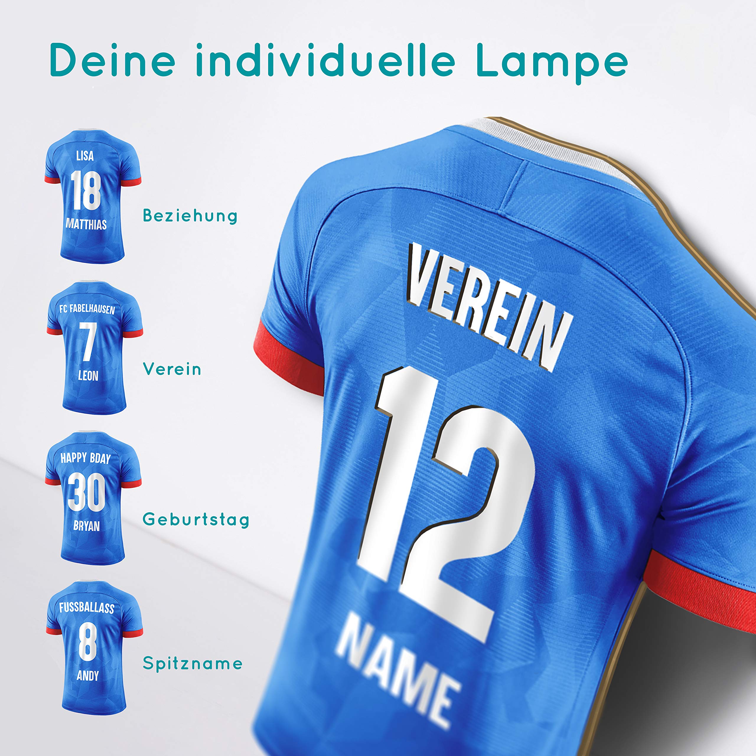 Elbeffekt Trikotlampe für Kiel Fans aus Holz - personalisierbares Geschenk - schenke Dein individuellen Kiel Fanartikel aus Echtholz